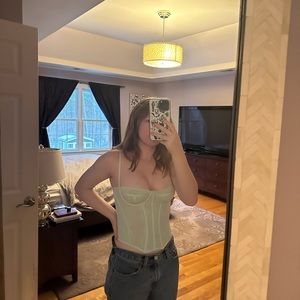 Urban Outfitters Turquoise Corset Top